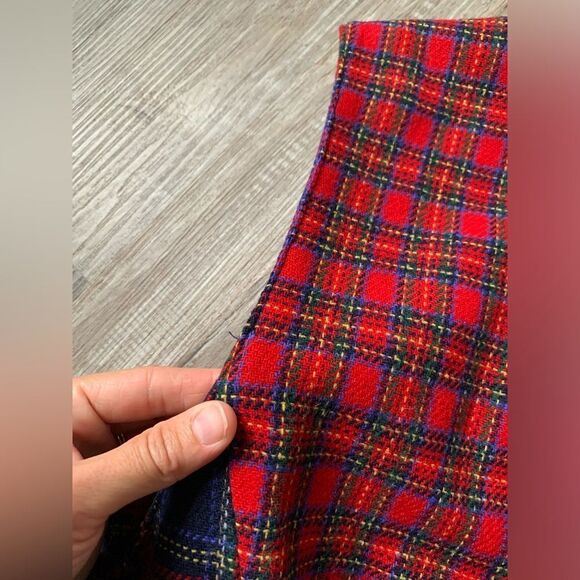 VTG 90s Liz Sport Plaid Blazer Wool Vest Multi Color Red Blue Green Size 10 M - Picture 9 of 10